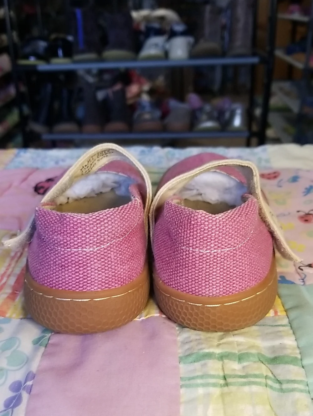 Livie & Luca Pink Canvas Mary Jane Shoes with Cream Strap Size 11 Carta II